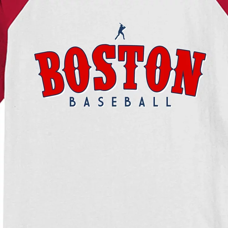 Boston Baseball Sports Fan Kids Colorblock Raglan Jersey