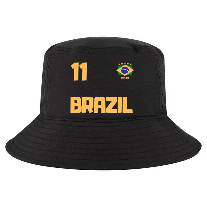 Brasil Brazil Soccer Jersey Football Number 11 Brazilian Cool Comfort Performance Bucket Hat