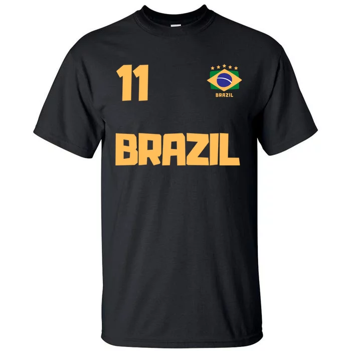 Brasil Brazil Soccer Jersey Football Number 11 Brazilian Tall T-Shirt