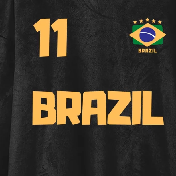 Brasil Brazil Soccer Jersey Football Number 11 Brazilian Hooded Wearable Blanket