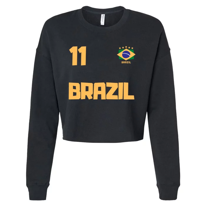 Brasil Brazil Soccer Jersey Football Number 11 Brazilian Cropped Pullover Crew