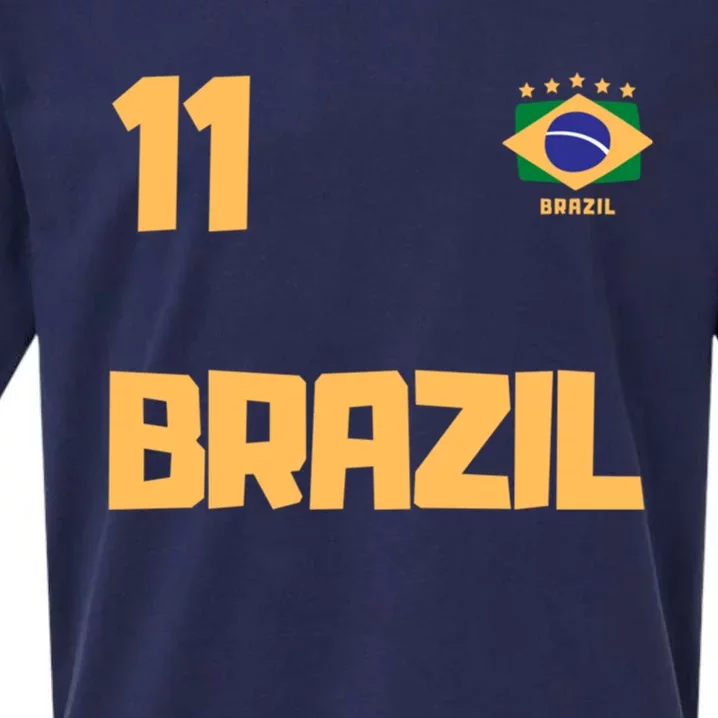 Brasil Brazil Soccer Jersey Football Number 11 Brazilian Sueded Cloud Jersey T-Shirt