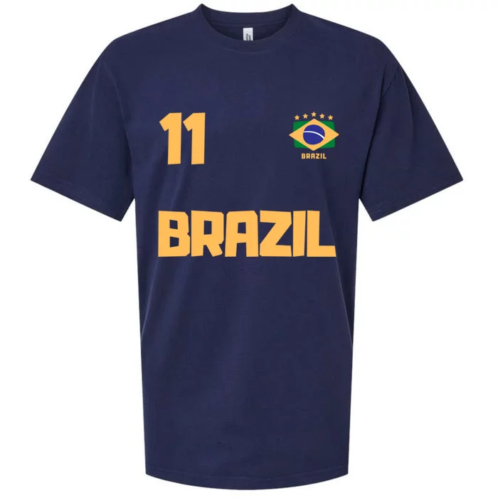 Brasil Brazil Soccer Jersey Football Number 11 Brazilian Sueded Cloud Jersey T-Shirt