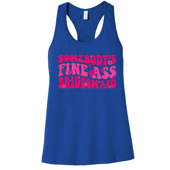 Bridesmaid Bride Squad Bridal Shower Groovy Bachelorette Women's Racerback Tank