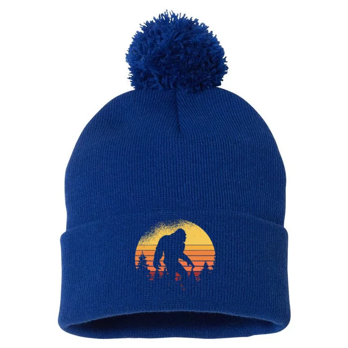 Bigfoot Believer Silhouette Sasquatch Hide And Seek Pom Pom 12in Knit Beanie