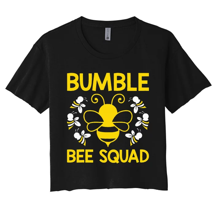 Bumble Bee Squad Bumblebee Team Group Women's Crop Top Tee