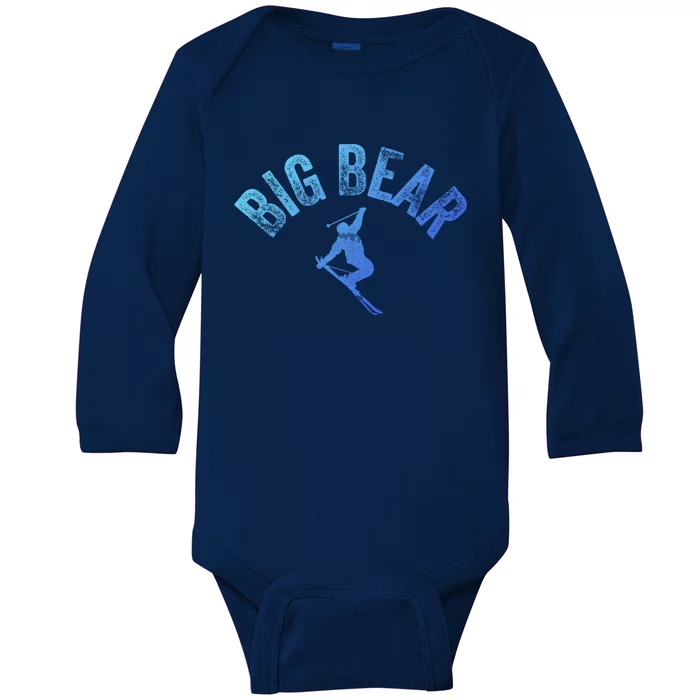 Big Bear Ski Vintage Skiing Big Bear Retro California Style Cute Gift Baby Long Sleeve Bodysuit