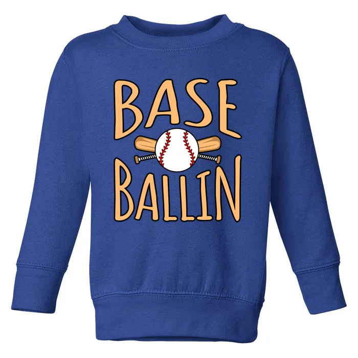 Baseball Ballin Sports Player Lover Coach Graphic Great Gift Toddler Sweatshirt