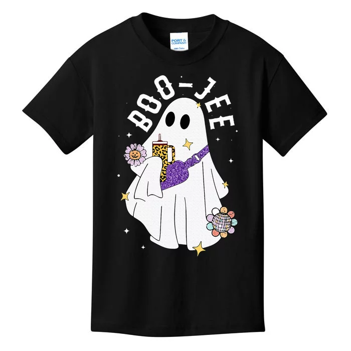 Boujee BooJee Spooky Season Cute Ghost Halloween Costume Kids T-Shirt