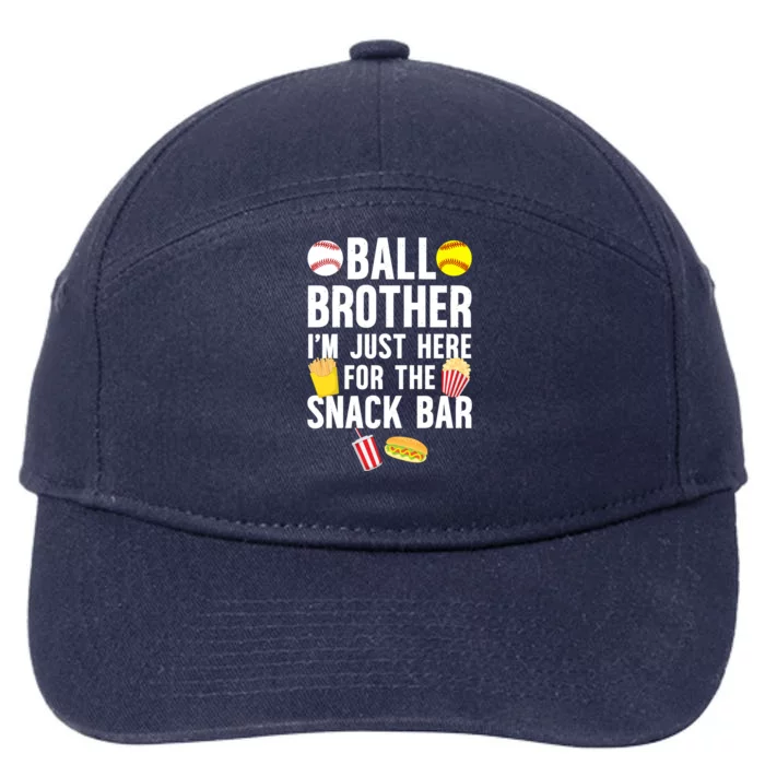 Ball Brother Snack Bar Baseball Softball Brother Gift 7-Panel Snapback Hat