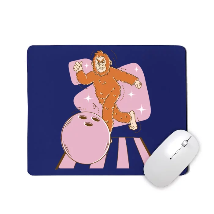 Bigfoot Bowling Sasquatch Funny Mousepad