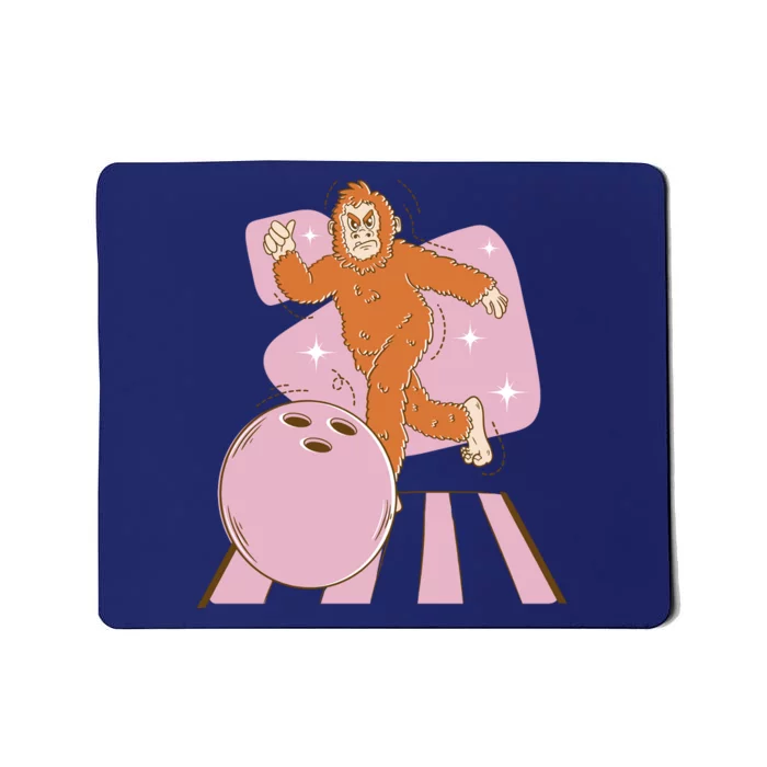 Bigfoot Bowling Sasquatch Funny Mousepad