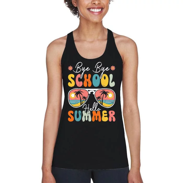 Bye Bye School Hello Pool Happy Last Day Of School Senior Women's Racerback Tank