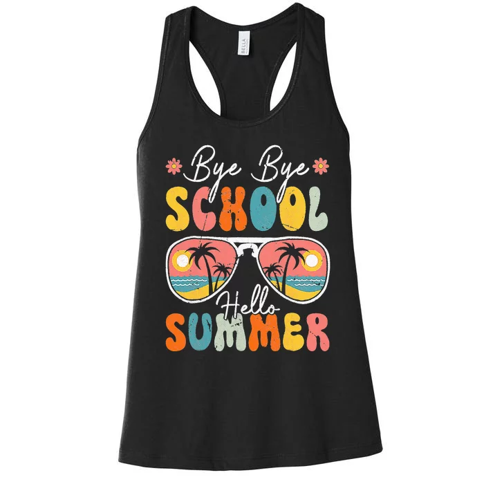 Bye Bye School Hello Pool Happy Last Day Of School Senior Women's Racerback Tank