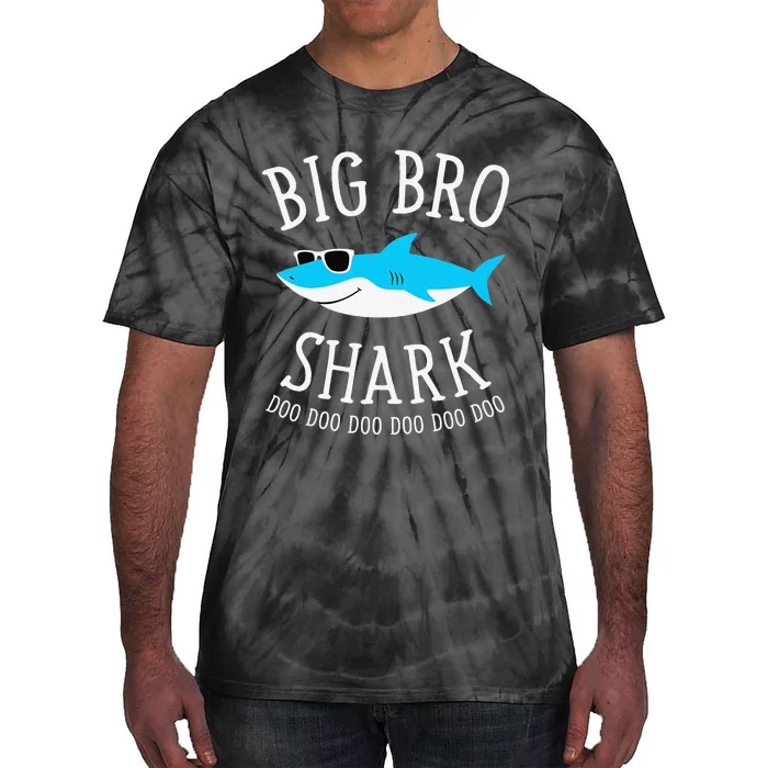 Big Bro Shark Funny Big Brother Tie-Dye T-Shirt