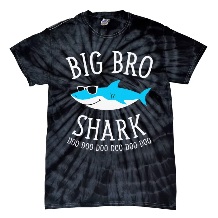 Big Bro Shark Funny Big Brother Tie-Dye T-Shirt