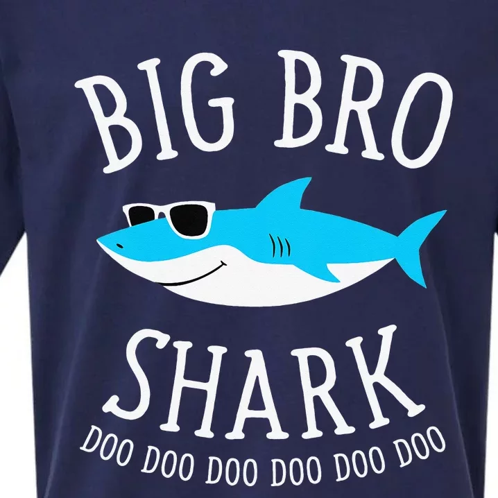 Big Bro Shark Funny Big Brother Sueded Cloud Jersey T-Shirt