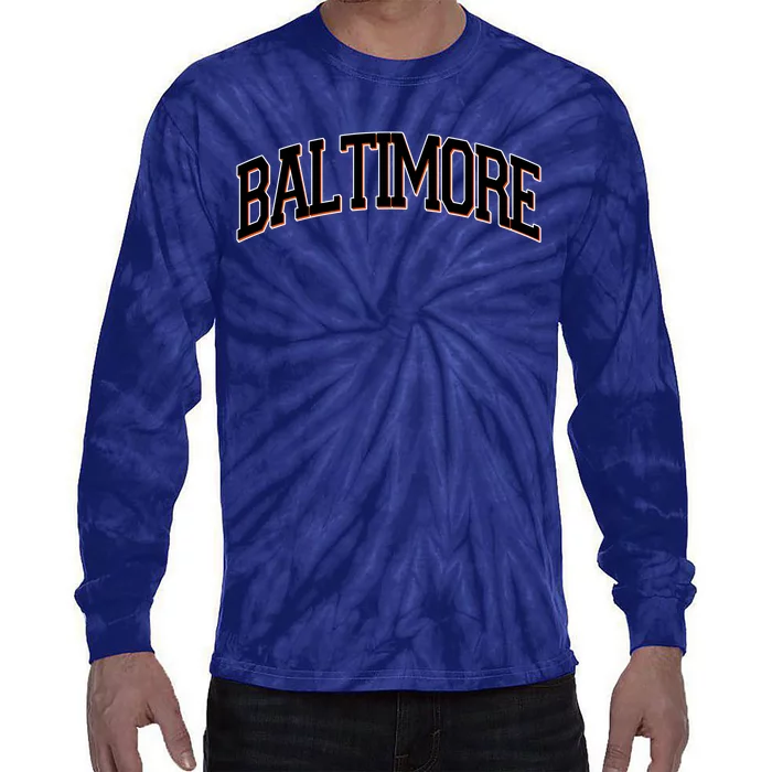 Baltimore Baseball Sport Logo Tie-Dye Long Sleeve Shirt