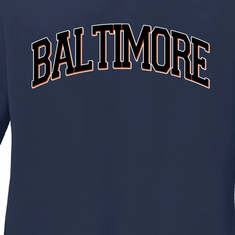 Baltimore Baseball Sport Logo Ladies Long Sleeve Shirt