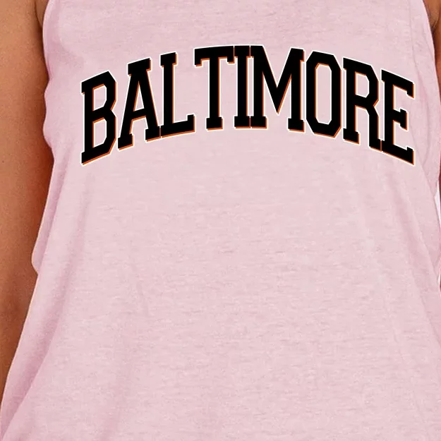 Baltimore Baseball Sport Logo Women's Knotted Racerback Tank