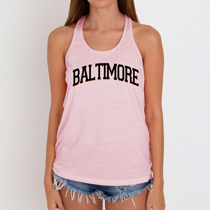 Baltimore Baseball Sport Logo Women's Knotted Racerback Tank