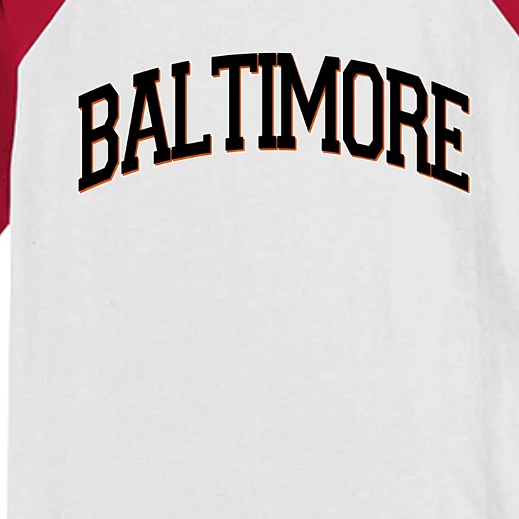 Baltimore Baseball Sport Logo Kids Colorblock Raglan Jersey