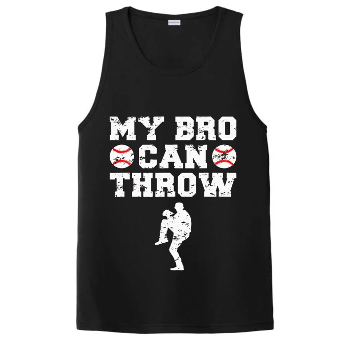 Baseball Brother Sister Funny Pitcher Performance Tank