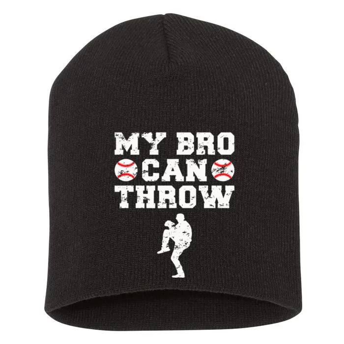 Baseball Brother Sister Funny Pitcher Short Acrylic Beanie