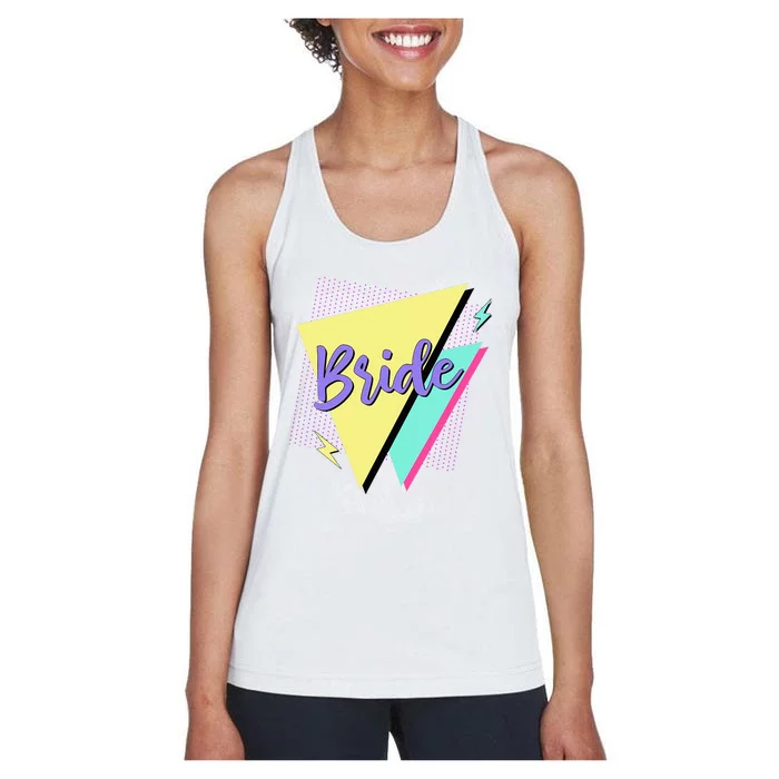 Bride & Bride Squad Retro 90’s Bachelorette Party Matching Women's Racerback Tank