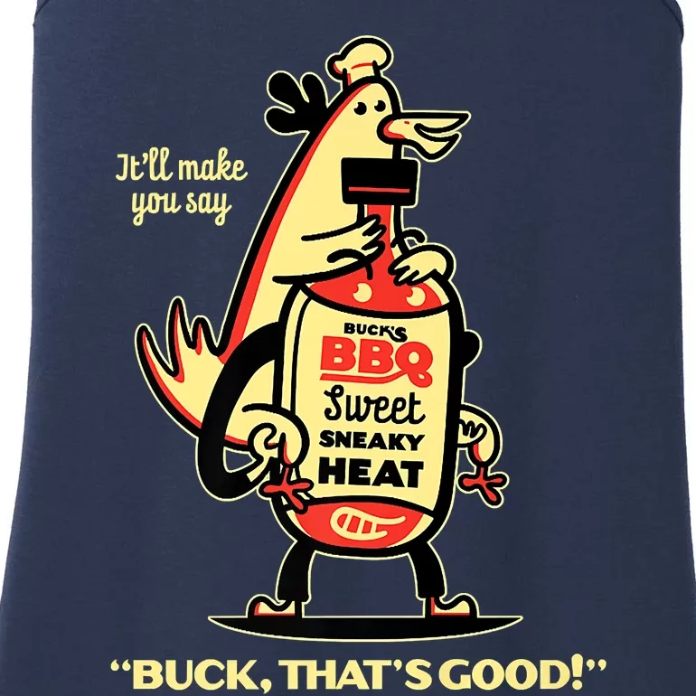 Buck's BBQ Sauce Sweet Sneaky Heat Buck, That's Good! Ladies Essential Tank