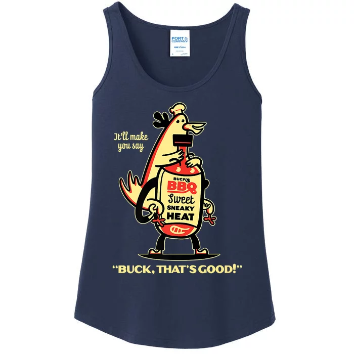 Buck's BBQ Sauce Sweet Sneaky Heat Buck, That's Good! Ladies Essential Tank