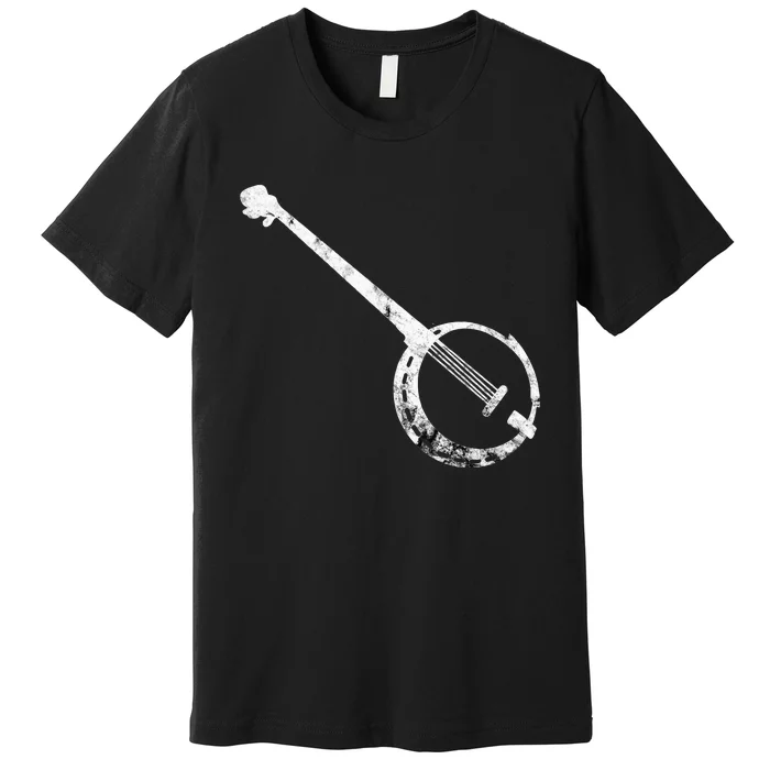 Banjo Bluegrass String Instrument Play Banjo Folk Music Premium T-Shirt