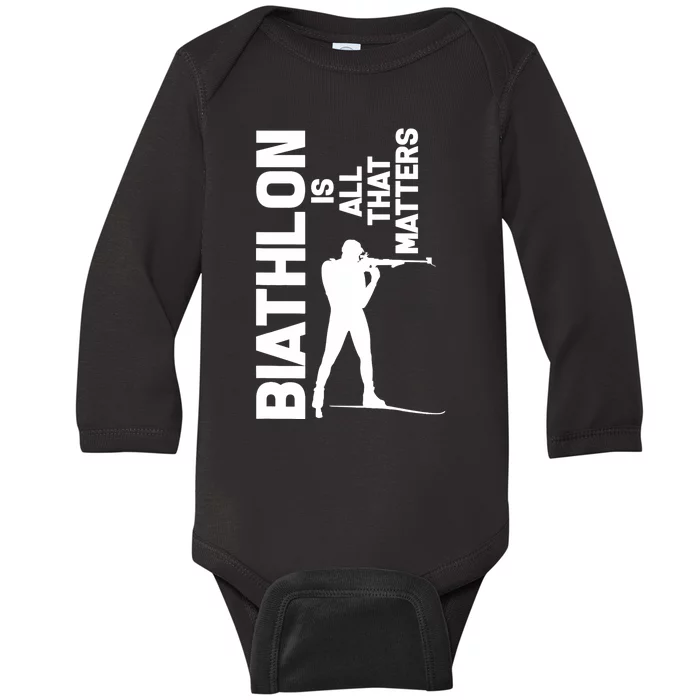 Biathlon Biathlete Skiing Shooting Gift Baby Long Sleeve Bodysuit