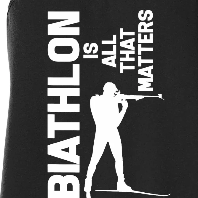 Biathlon Biathlete Skiing Shooting Gift Women's Racerback Tank