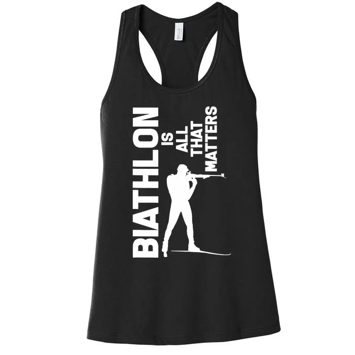 Biathlon Biathlete Skiing Shooting Gift Women's Racerback Tank