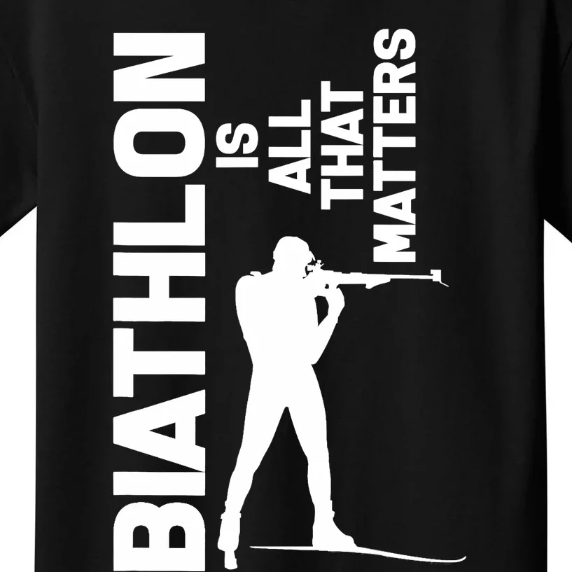 Biathlon Biathlete Skiing Shooting Gift Kids T-Shirt