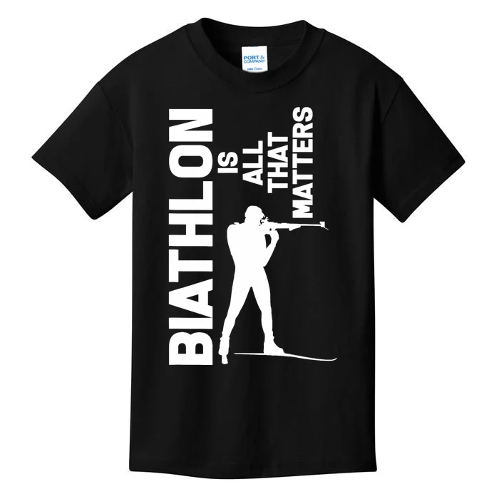 Biathlon Biathlete Skiing Shooting Gift Kids T-Shirt