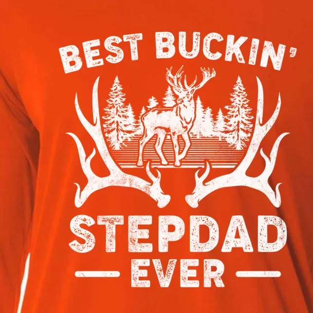 Best Buckin Stepdad Ever Deer Hunting Fathers Day Meaningful Gift Cooling Performance Long Sleeve Crew