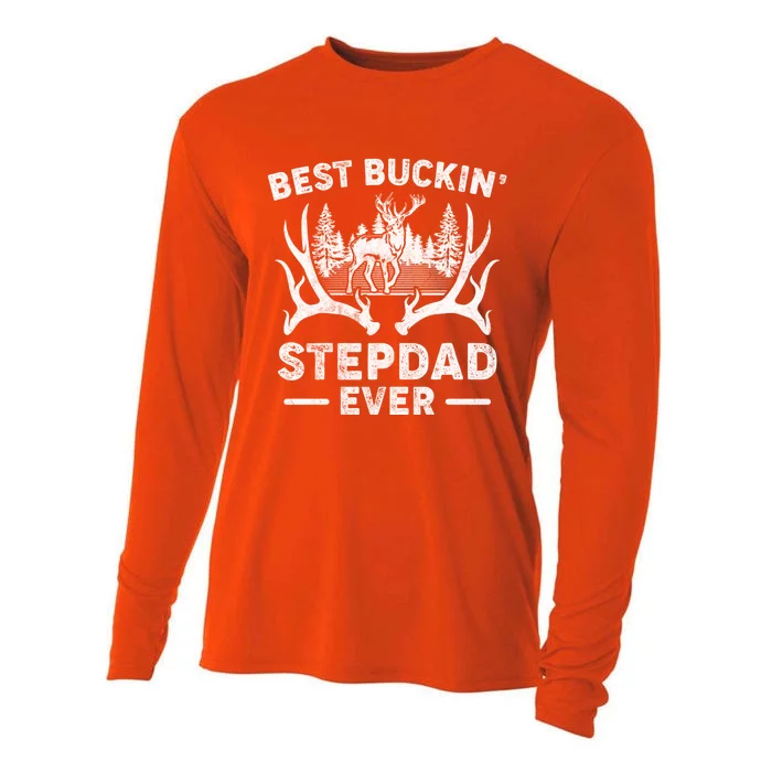 Best Buckin Stepdad Ever Deer Hunting Fathers Day Meaningful Gift Cooling Performance Long Sleeve Crew