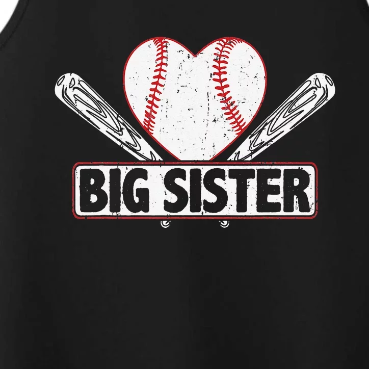 Baseball Big Sister Matching Family Softball Baseball Lover Performance Tank