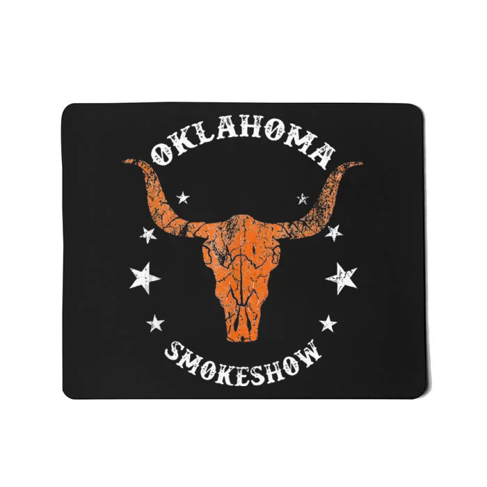 Boho Bull Skull Cow Oklahoma Smokeshow Western Country Mousepad