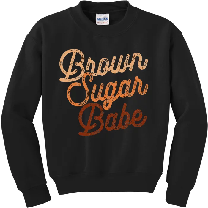 Brown BLM Sugar Babe Proud Woman Black Pride Juneteenth Kids Sweatshirt