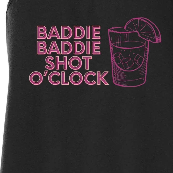 Baddie Baddie Shot Oclock Drinking For Baddies Women's Racerback Tank