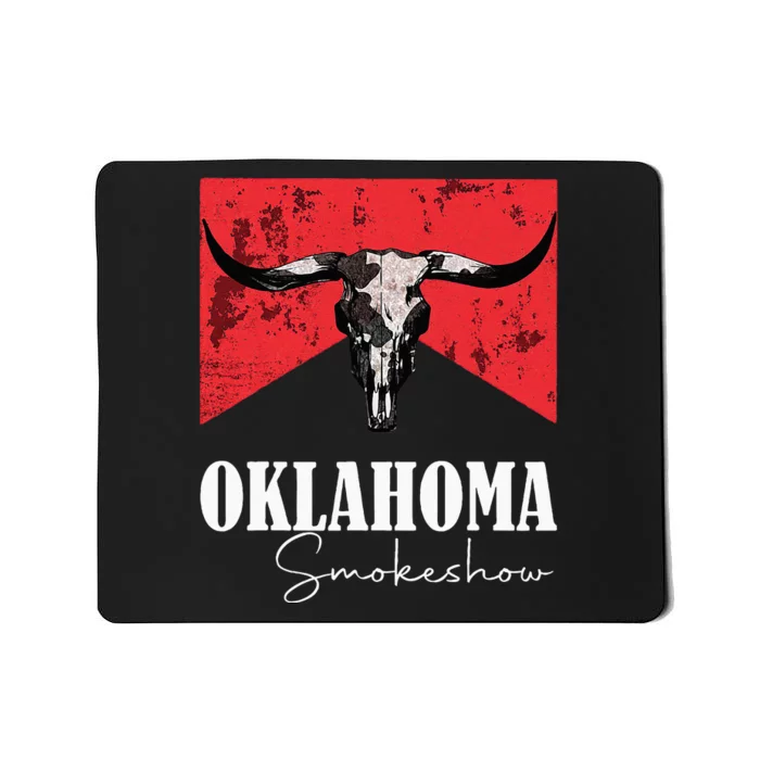 Boho Bull Skull Cow Oklahoma Smokeshow Western Country Mousepad