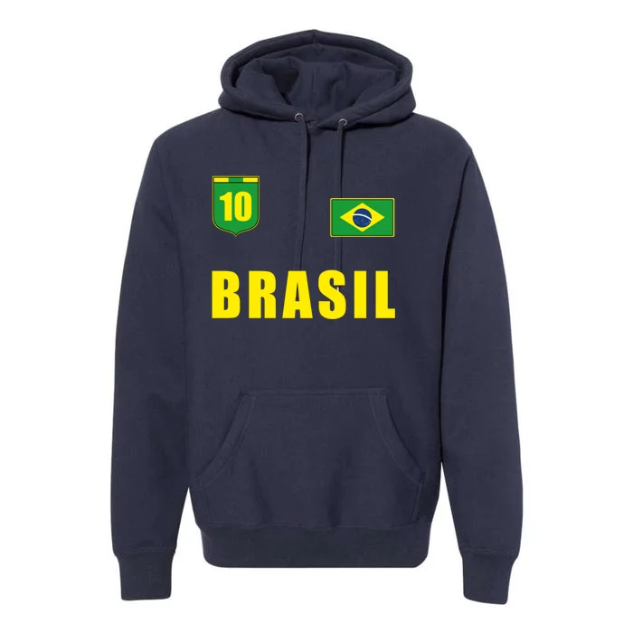 Brasil Brazil Soccer Player Jersey Flag Trikot Clothing Pullover Hoodie Premium Hoodie