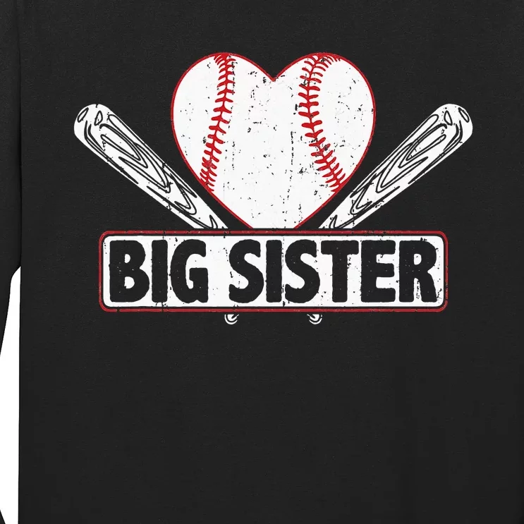 Baseball Big Sister Matching Family Softball Baseball Lover Long Sleeve Shirt