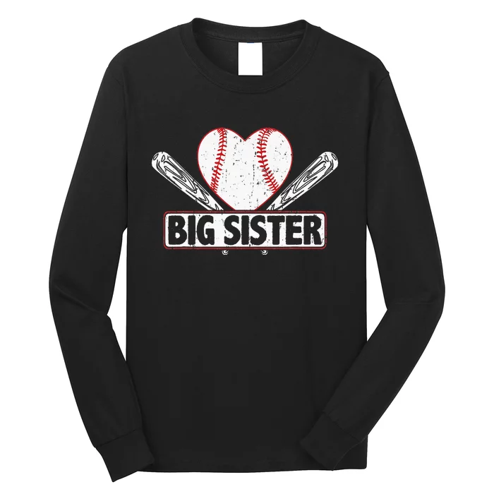 Baseball Big Sister Matching Family Softball Baseball Lover Long Sleeve Shirt