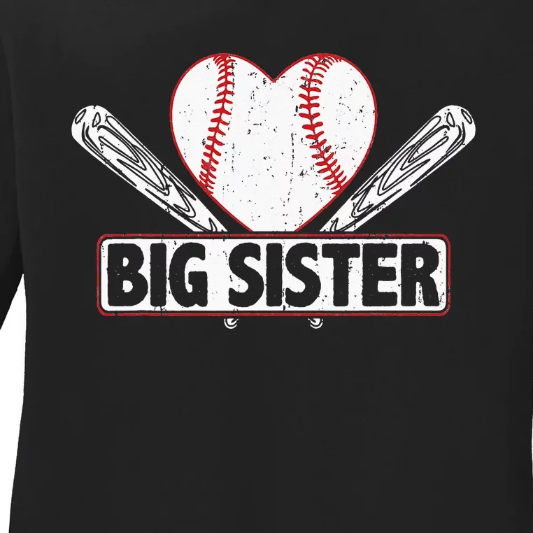 Baseball Big Sister Matching Family funny Baseball Lover Ladies Long Sleeve Shirt