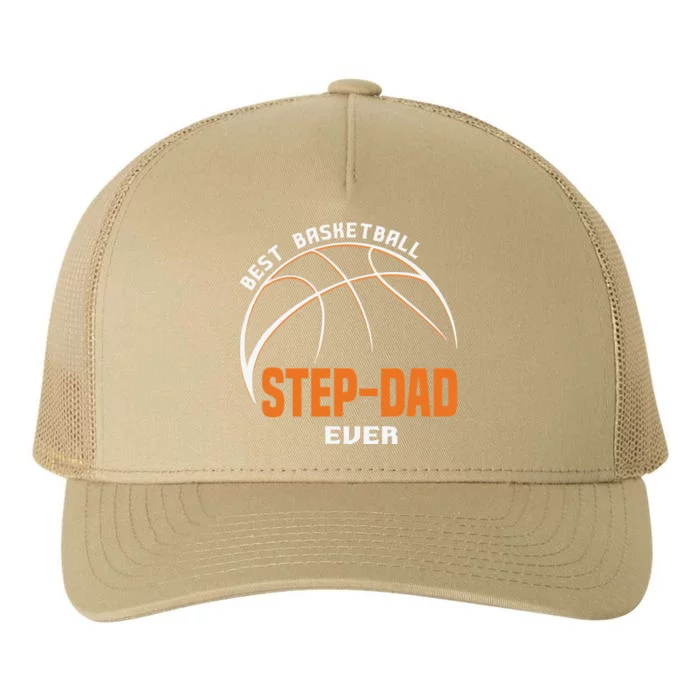 Best Basketball StepDad Ever Fathers Day Yupoong Adult 5-Panel Trucker Hat