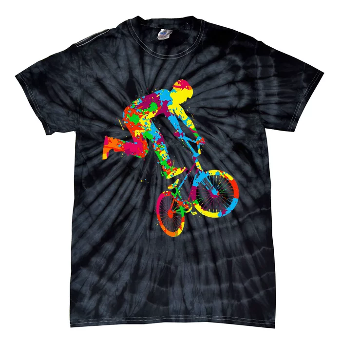 Bmx Bike Stunt Rider Boy Children Tie-Dye T-Shirt